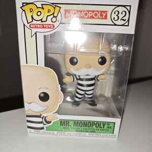 Funko Retro Toys Mr. Monopoly in Black and White Jail Outfit